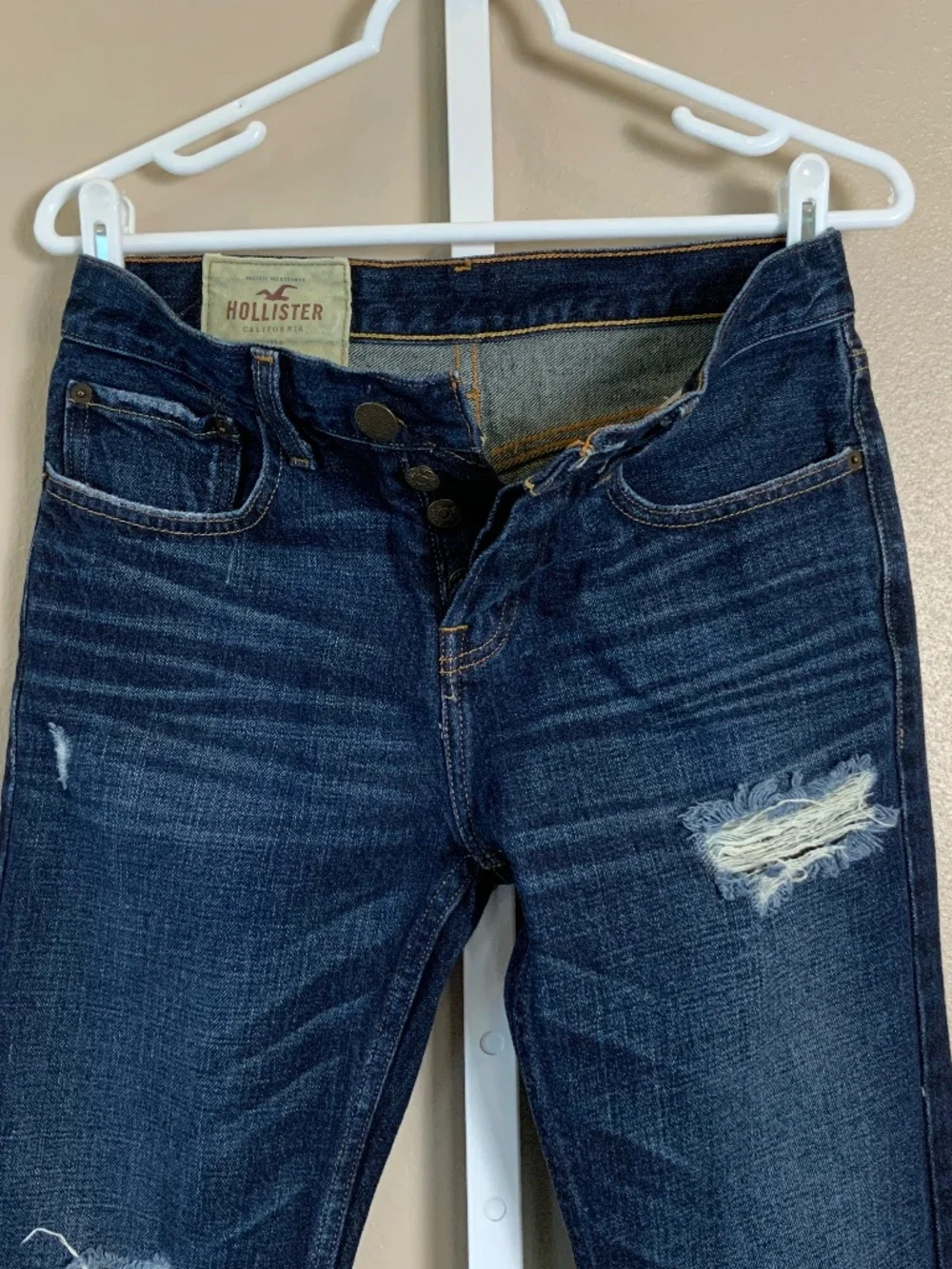 Hollister Distressed Denim Blue Jeans